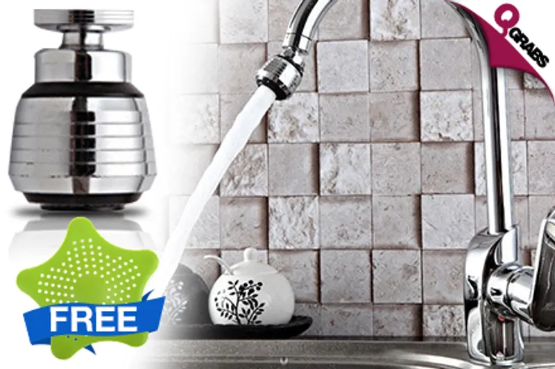 From QR29 Save Water & Wash Faster with a Swivel Faucet Spray Aerator with FREE Sink Drain Strainers! (Up to QR98 Value)